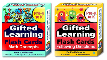 Gifted Learning Flash Cards (2-Pack) – Math and Following Directions for Pre-K - Kindergarten